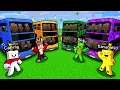 TOUR BUS Battle Water Carrie vs Lava JJ vs Hacker Mikey vs Nether Banana Kid in Minecraft - Maizen
