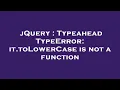 jQuery Typeahead TypeError it toLowerCase is not a function