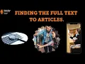 Finding the Full Text to Articles