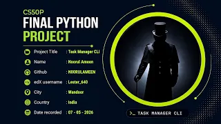 Task Manager CLI CS50P Final Project CS50 s Introduction to Programming with Python