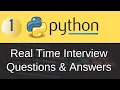 Python Real Time Interview Questions Answers Part-1