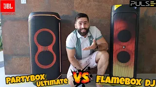 JBL PARTYBOX ULTIMATE 1100W  Vs PULSE FLAMEBOX DJ 5000W: Qual é a melhor Torre de som? (Comparativo)