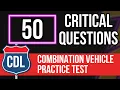 CDL Combination Vehicle Practice Test 2026 Written Knowledge Exam with Questions Answers