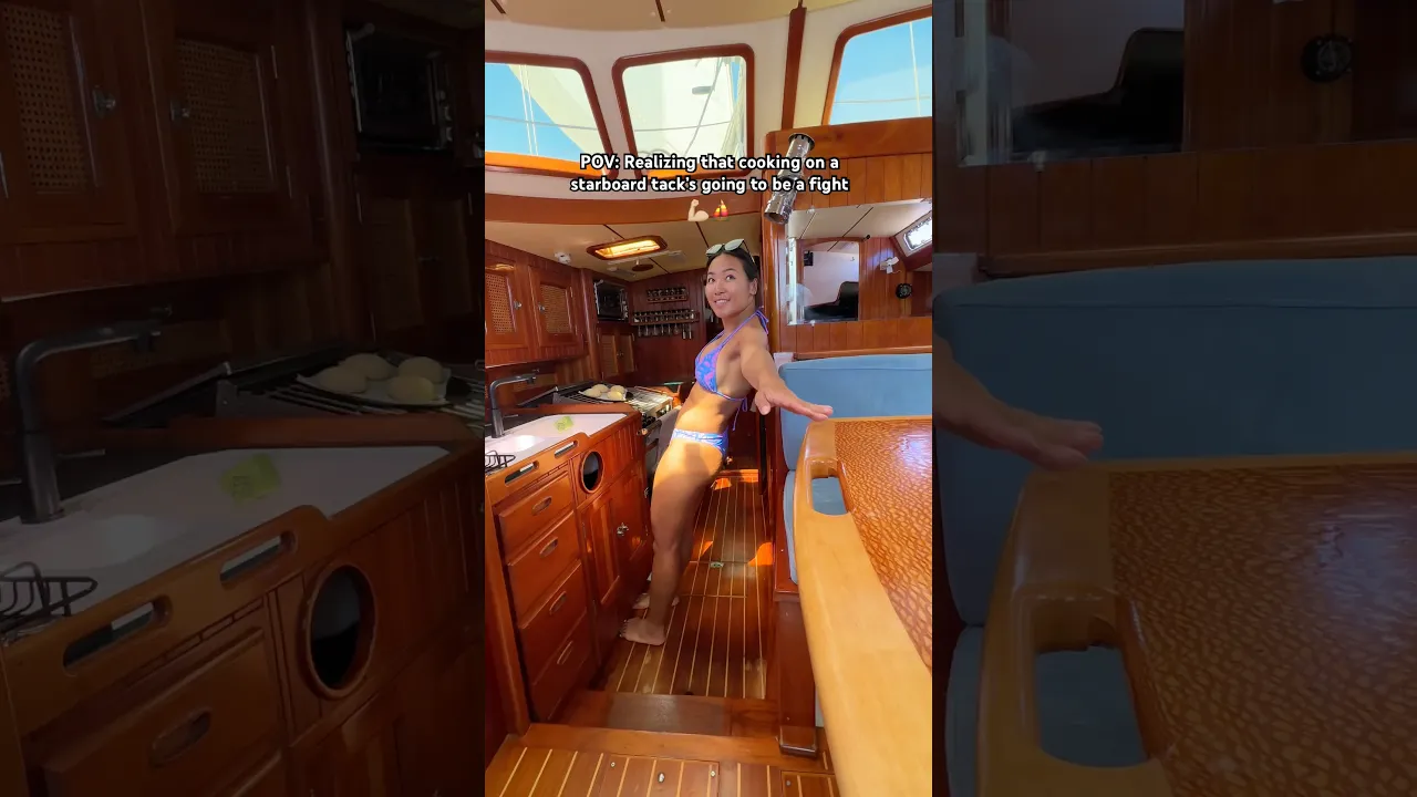 Life on a monohull 📐🌬️🤗 #sailing #monohull #belowdeck