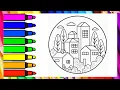 City Buildings Coloring Page for Kids Easy Urban Landscape Printable