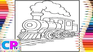 Steam Train Leaving the Coloring
