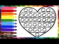 Drawing and Coloring a Heart POP IT Drawings for Kids