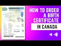 How To Order A Birth Certificate In Canada Overview