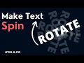 Auto Spin Text CSS Animation Text Animation CSS HTML CSS Tutorial