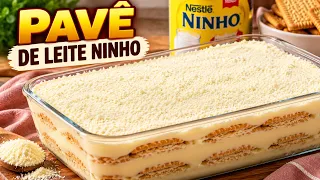 PAVÊ DE LEITE NINHO SUPER CREMOSO 😍 SOBREMESA FÁCIL QUE DERRETE NA BOCA!