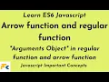 Arguments Object in arrow function and regular function Part 3 ES6 JS Javascript Concepts