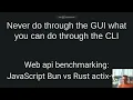 Web api benchmarking JavaScript Bun runtime vs Rust actix-web