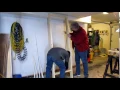 DIY SHELVES WITH GLASS AND KITCHEN COUNTERTOP
