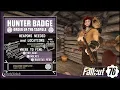 Hunter Badge in Fallout 76 Order of the Tadpole Locate Syringer Yao Guai Crossbow and Wolf