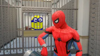 GTA 5 Epic Ragdolls RED SPIDERMAN VS RED MINION VS GREEN MINION (Euphoria Physics & Funny Fails)