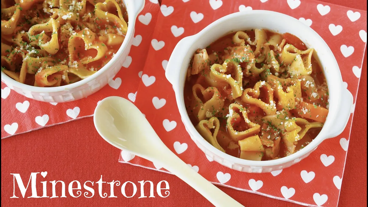 3 STEPS Minestrone Soup with Love  (Valentine