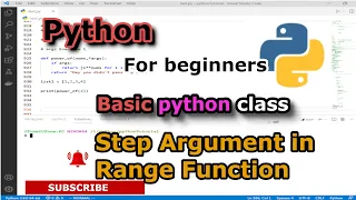 Python Step Argument in Range function How to use step argument Python for Beginners