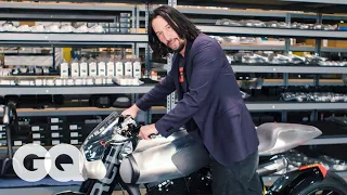 keanu reeves shows off his most prized motorcycles collected gq