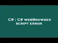 C C webBrowser script error