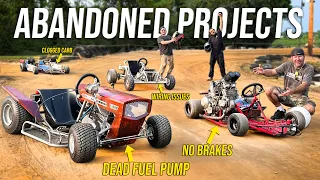Reviving our 450 Lawn Mower + 6 Abandoned Go Kart Projects for Backyard Racing!