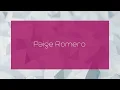 Paige Romero - appearance