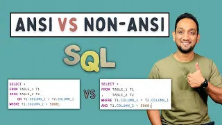 ANSI vs Non ANSI Joins in SQL SQL Query Writing using ANSI and Non ANSI method
