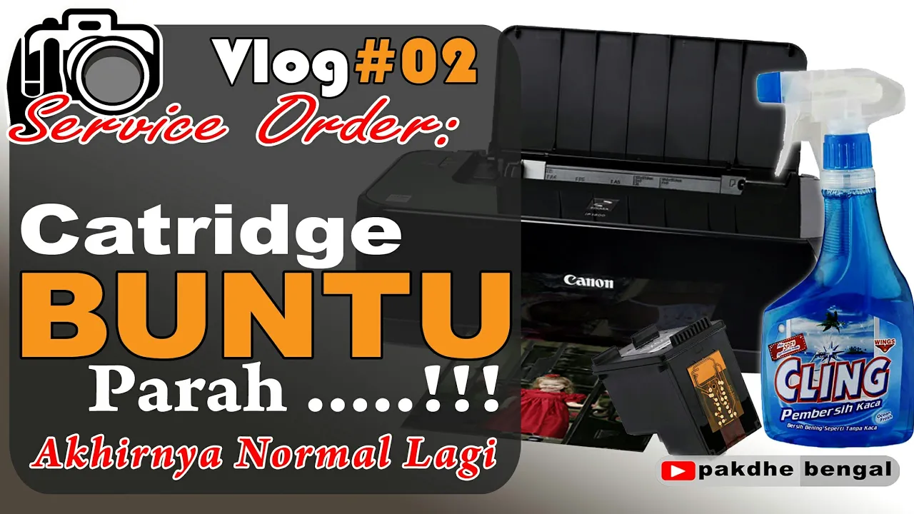 TUTORIAL CARA MEMPERBAIKI CARTRIDGE  WARNA PRINTER CANON TIDAK TERDETEKSI RUSAK. 