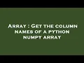 Array Get the column names of a python numpy array