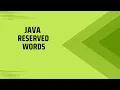 Java Reserved Words Explained in Hindi Java Keywords Java Tutorial for Beginners