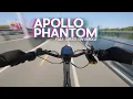 Apollo Phantom V3 POV escooter at speed on bridge commute