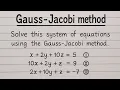 Jacobis method jacobi iteration method numerical method in hindi