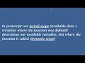 JavaScript Adv Concepts Foundation II 0318 Exercise Dynamic Scope vs Lexical Scope