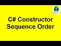 C Constructor Execution order Parent Child C Interview Questions Csharp Interview Question