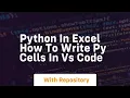 Python in excel how to write py cells in vs code