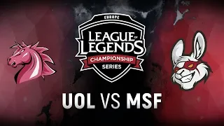 UOL vs. MSF - Week 6 Day 1 | EU LCS Summer Split | Unicorns of Love vs. Misfits Gaming (2018)