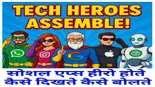 Agar Tech Apps Superheroes Hote.(Funny Video) #whatsapp #instagram #chatgpt #google #appleiphone