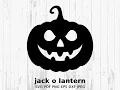 Jack O Lantern Silhouette SVG Halloween Clipart Pumpkin Lantern Vector Spooky Outline Digital Cu