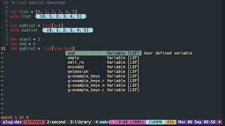 Vimscript Tutorial List extracting sublist