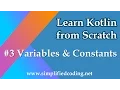 Kotlin Programming Tutorial - Variables and Constants