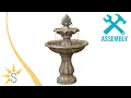 Sunnydaze Two Tier Solar with Battery Backup Outdoor Water Fountain - AMP-F802ERTH