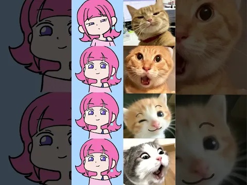 Cat Face Challenge: 4 Shots, 4 Expressions! #JackAndSara #CatFaceChallenge #anime #cat  #shorts