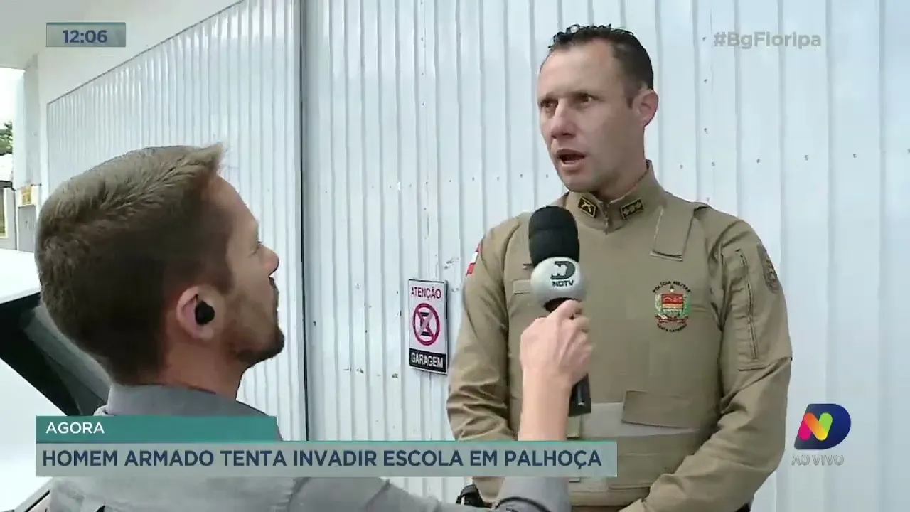 Homem armado tenta invadir escola em Palhoça