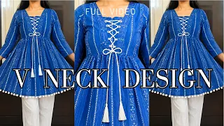 V Neck Top Cutting & Stitching | Easy Sewing Tutorial