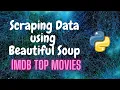 4 Scraping Data using Beautiful Soup IMDB Top Movies Web Scraping Tutorial Python
