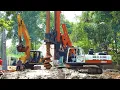 Download Lagu Deep Foundation For The Bridge Construction With Excavators And Drilling Rig Zoomlion ZR160W