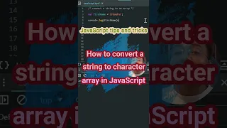 Convert String to Character Array Using split method in JavaScript