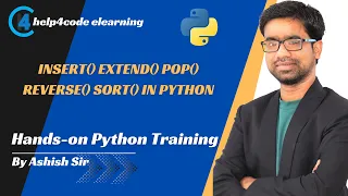 insert extend pop reverse sort in python