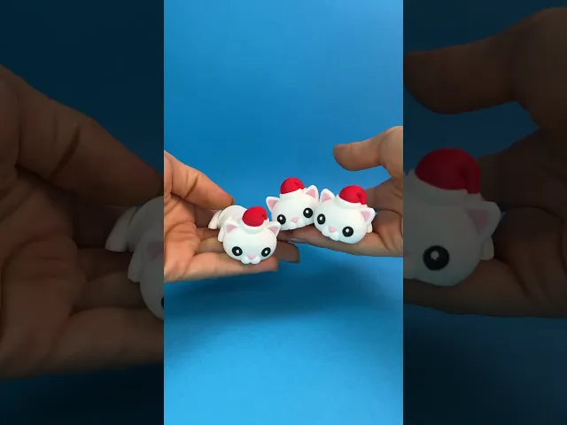 Cute Flexi Xmas Cat (Toy, Keychain & Magnet) video thumbnail