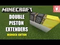 Minecraft Bedrock - Double Piston Extenders Horizontal Vertical Tutorial