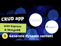 Create an CRUD Application with ExpressJS and MongoDB generate dynamic content